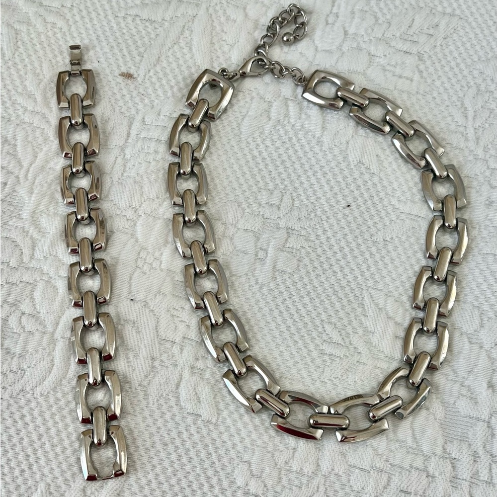 Matching necklace and bracelet